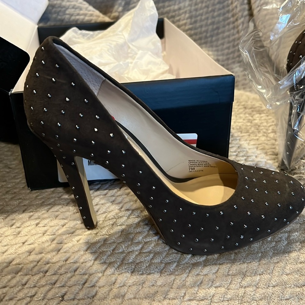 INC Suede Pumps with small studs